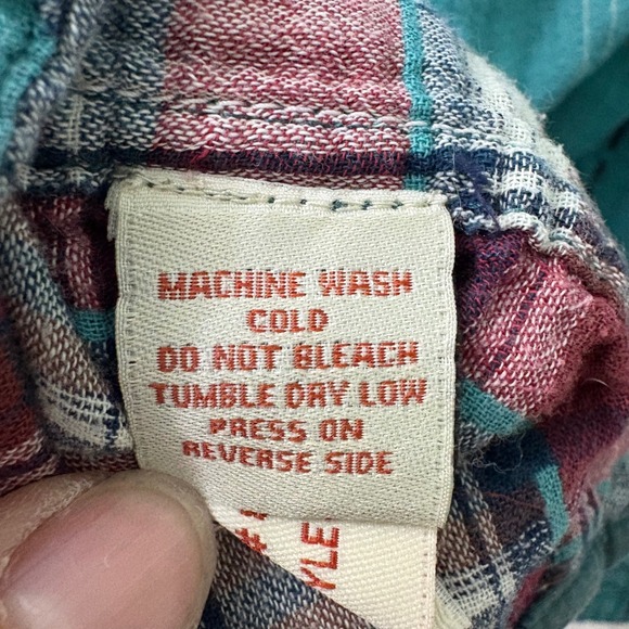 Carbon2Cobalt Men's Medium Teal Plaid Long Sleeve Button Up Shirt 100% Cotton - Picture 5 of 6